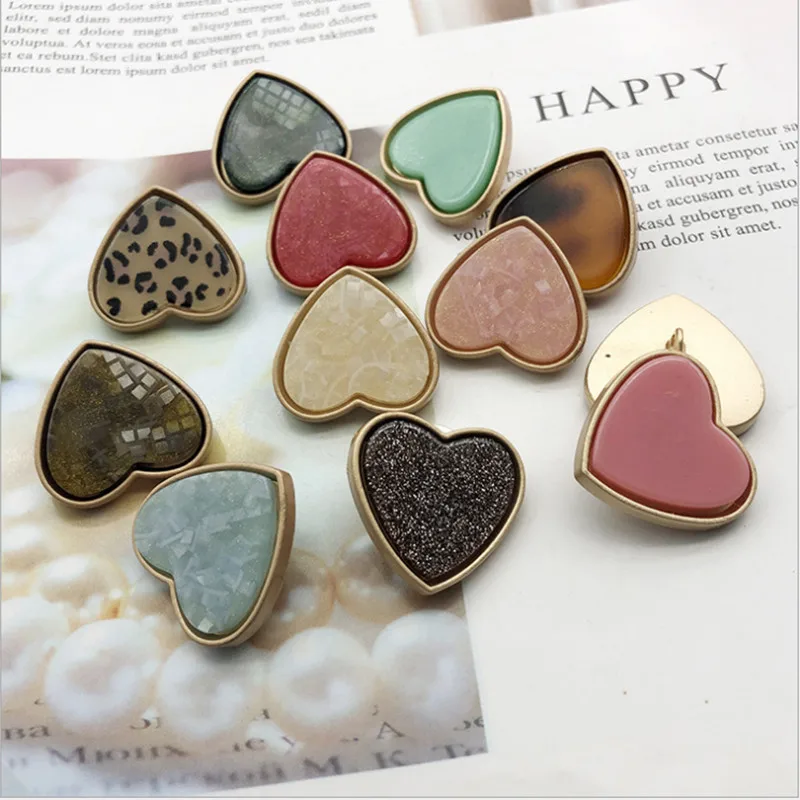 2Pcs／Lot 25mm Oil Metal Buttons  Love Coat Cashmere Sweater Decoration Materials Diy Clothes Accessories HS201010-10