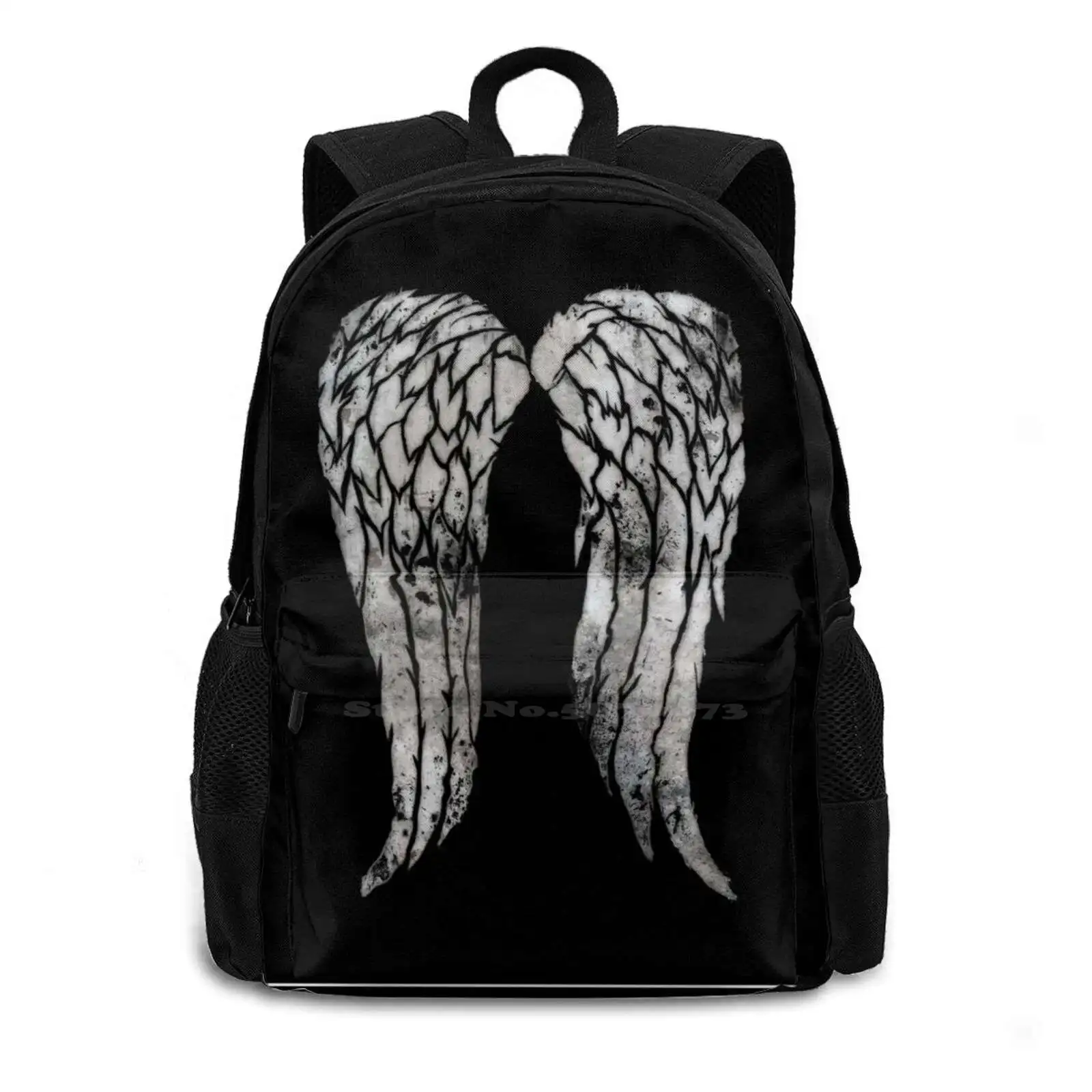 Wings Of Dixon New Arrivals Unisex Bags Student Bag Backpack Daryl Dixon Walking Dead Wings Zombies Twd Terminus Brains Angel