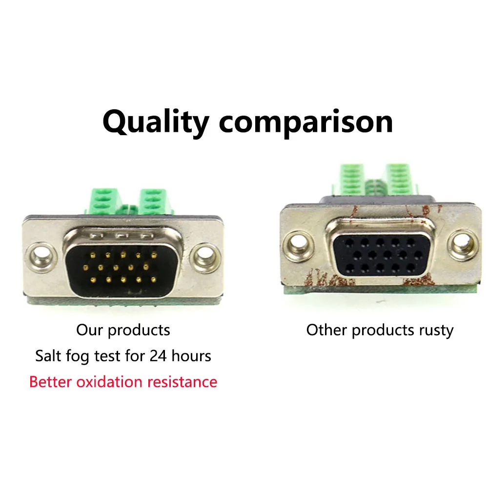 Vga conector macho fêmea, conjunto com 3 linhas de conexões de 15 pinos, vga 3 + 6 3 + 9 porta serial e adaptador de áudio db15