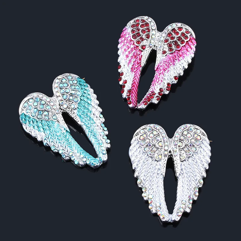 ZRM Mode Engelsflügel Kreative Schutzengel Flügel Broschen Pin Strass Kristall Diamante Schmuck Damen