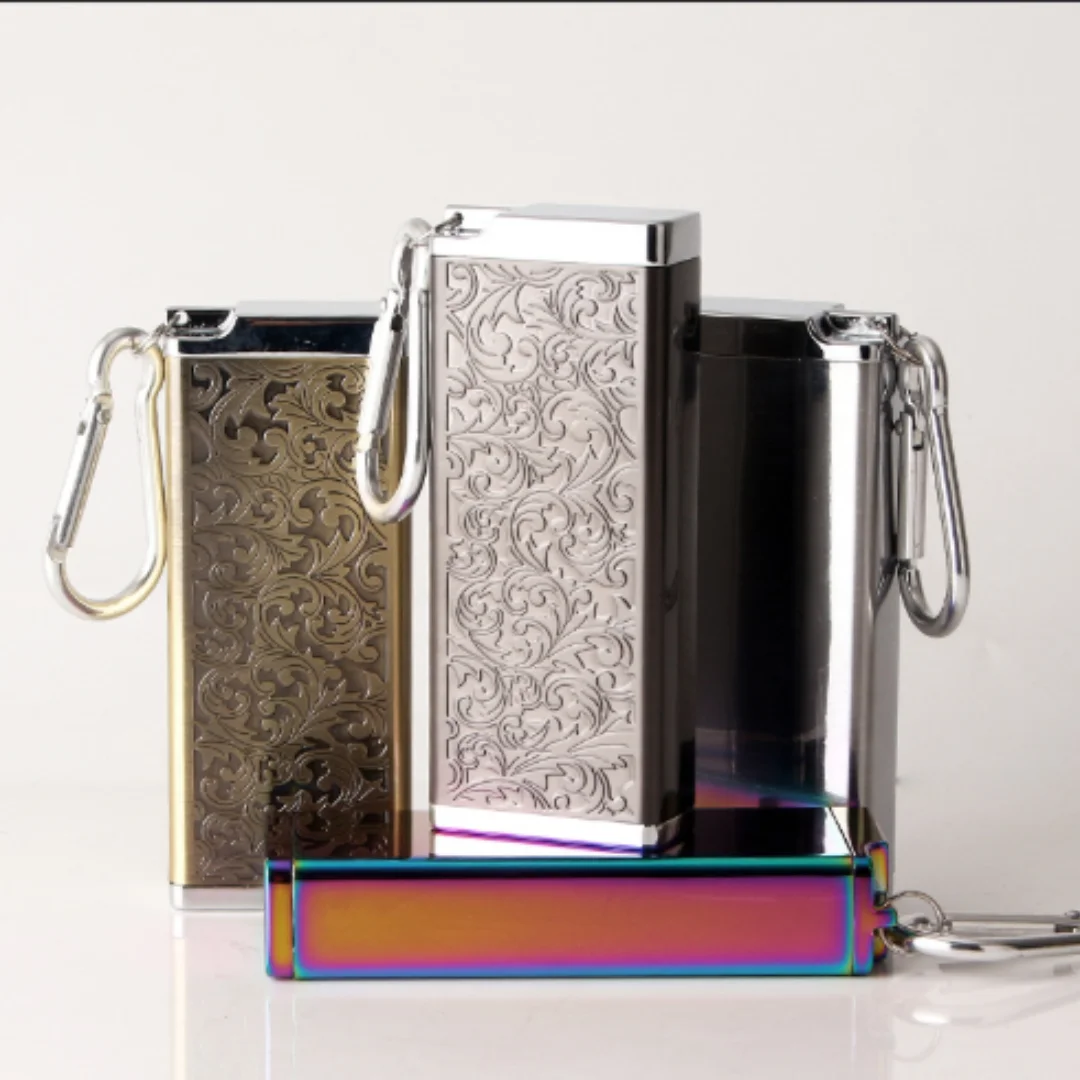 Portable Ashtray with Lid, Keychain Ashtray, Mini Metal Bottle, Lightweight, Living Room, Home, Fashion, 9 Colors