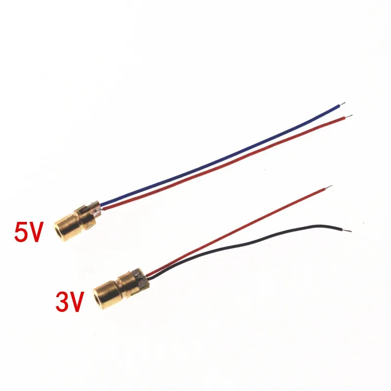 

100pcs/lot 650nm 6mm 3V/5V 5mW Laser Dot Diode