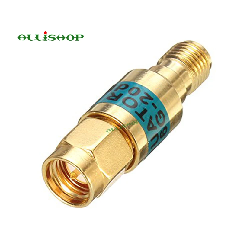 1Pcs 2W DC-6GHz  Gold Plated SMA Male to SMA Female Coaxial Connector RF Attenuator 50ohm 1/2/3/5/6/10/15/20/30DB