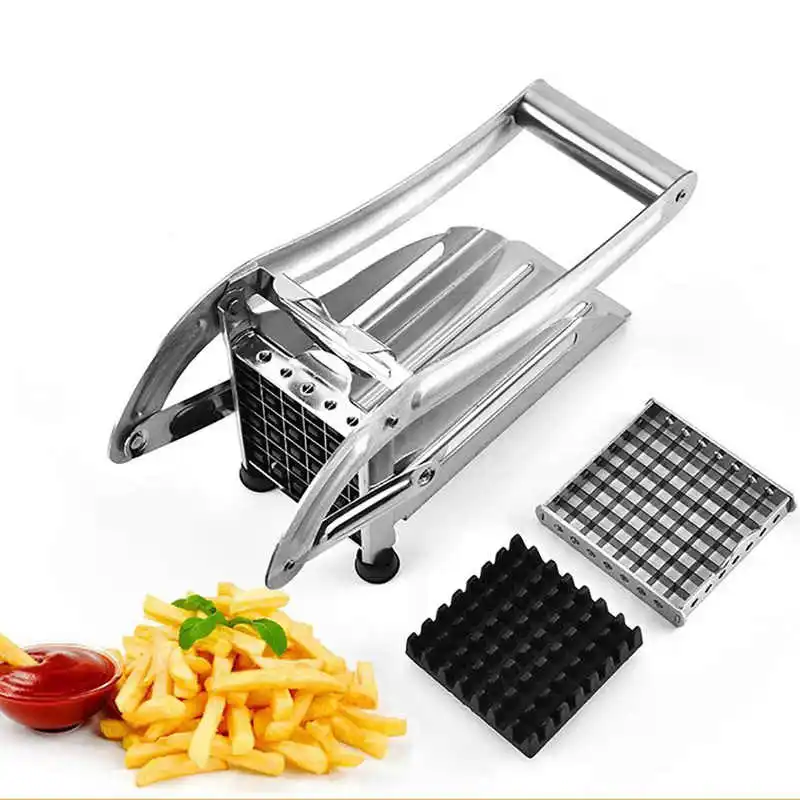 

Stainless Steel French Fry Cutter,Vegetable and Potato Slicer,with 2 Blade Size Cutter Option,for Air Fryer Food Kitchen Gadgets