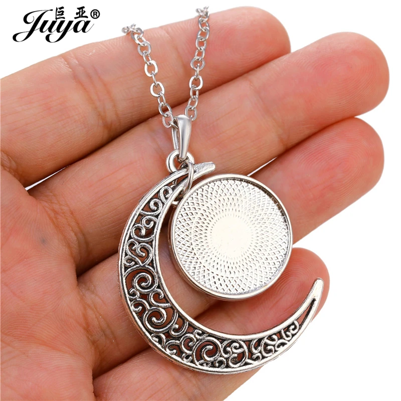 JUYA Schmuck DIY 5PCS Größe 45 + 5cm Metall Kette Länge Alten Mond Halskette Anhänger Cabochon Für frauen Schmuck Machen Zubehör – Detail 4