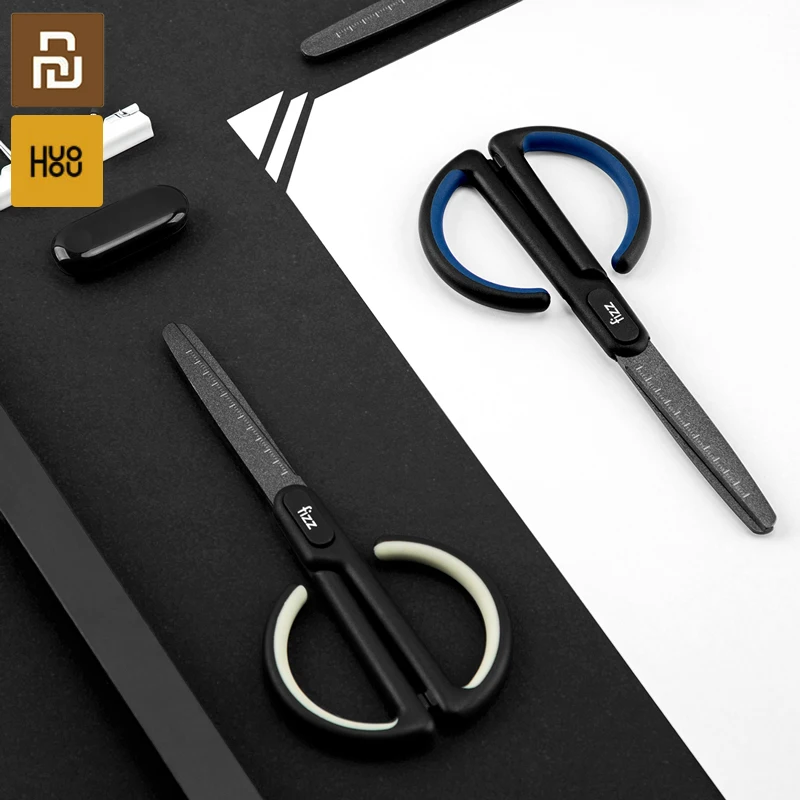 Youpin Fizz Anti-stick scissors with scale for Office School Student Stationary Scissor Household DIY tape shear Snip