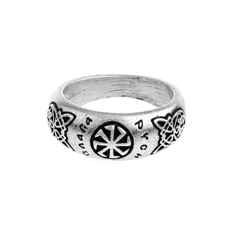 1pc Slavic Amulet Kolovrat Nordic Men Ring  viking ring Compass Vegvisir Amulet Odin Runes Pagan Valknut jewelry dropshipping