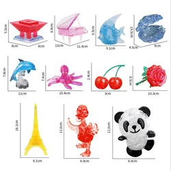 New 3D Crystal Puzzle Puzzles Panda Animal Dolphin Swan Bear Rabbit Educational Toys Christmas Kid's Present New Year Gift