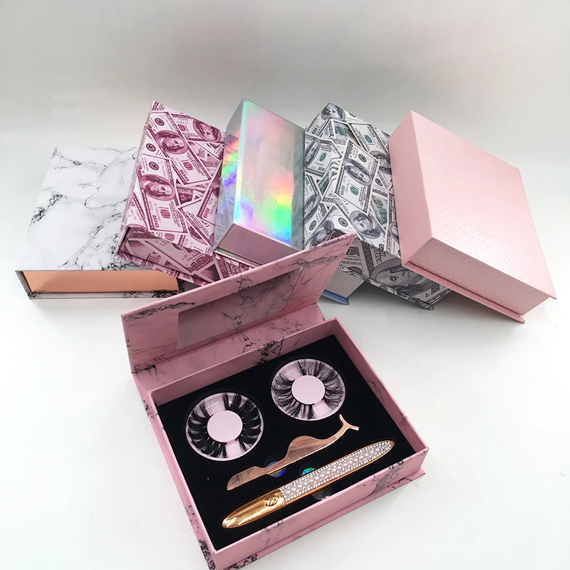 10pcs wholesales Custom Package Box Mirror Magic Eyeliner Book for Lash Applicators 25mm Dramatic Lashes Liquid Eye Liner Set