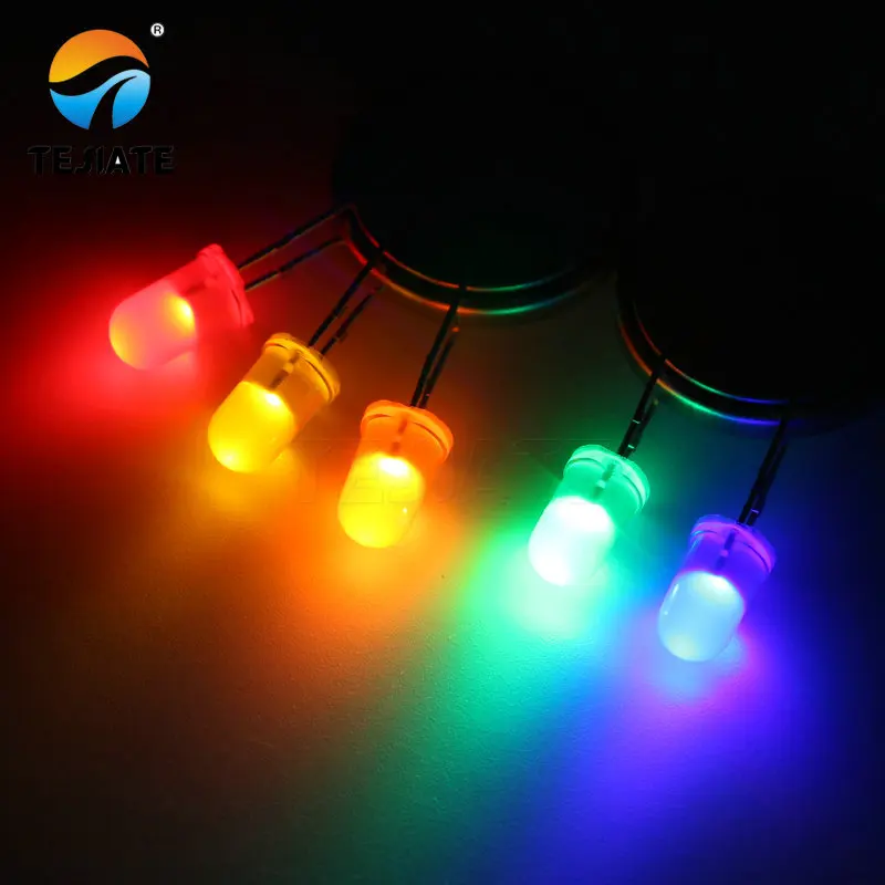50 pz/1 lotto TEJIATE 5MM LED lampada Full Double Color bianco rosso giallo blu verde viola risposta rapida lunga durata