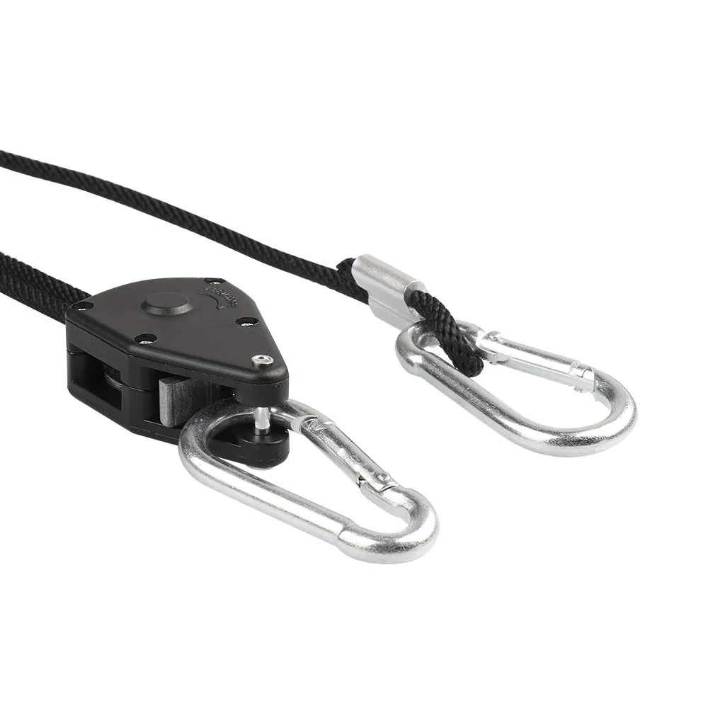 2pcs/4pcs 1/8 Inch Nylon Rope Ratchet Hangers Adjustable Lifters Light Hanging Kit for LED Grow Light Grow Tent Room