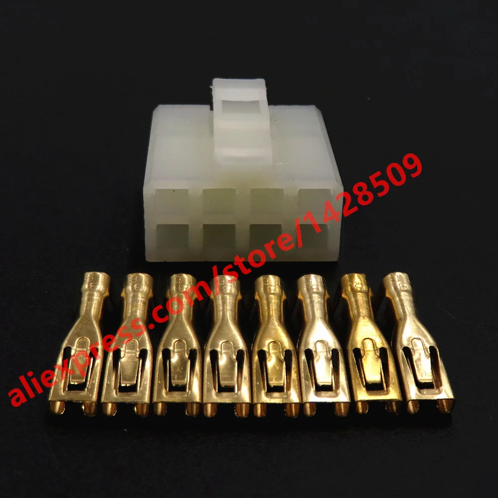 1 Set 8 Pin Electric Wiring Plastic Houing Adapter 3.5 Series White Automotive Connector Car Unsealed Socket