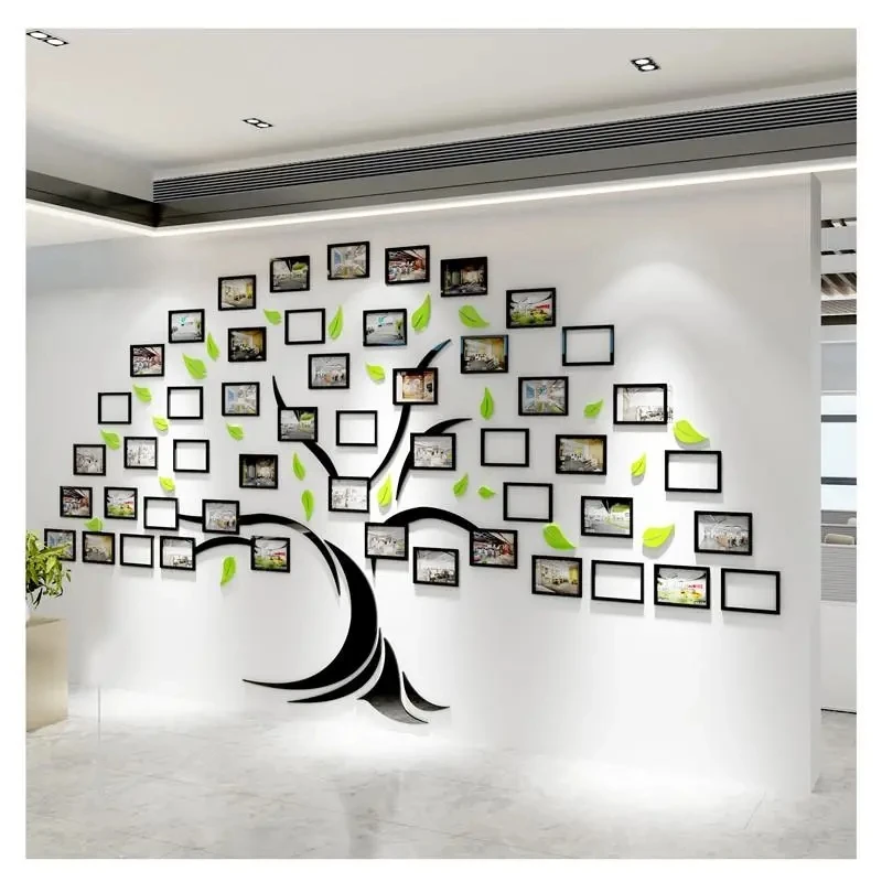 

Tree Shape Photo Frame Wall Stickers 3d Stereo Acrylic Mural Travel Photos Decorate DIY Wall Stickers Waterproof Wallpapers