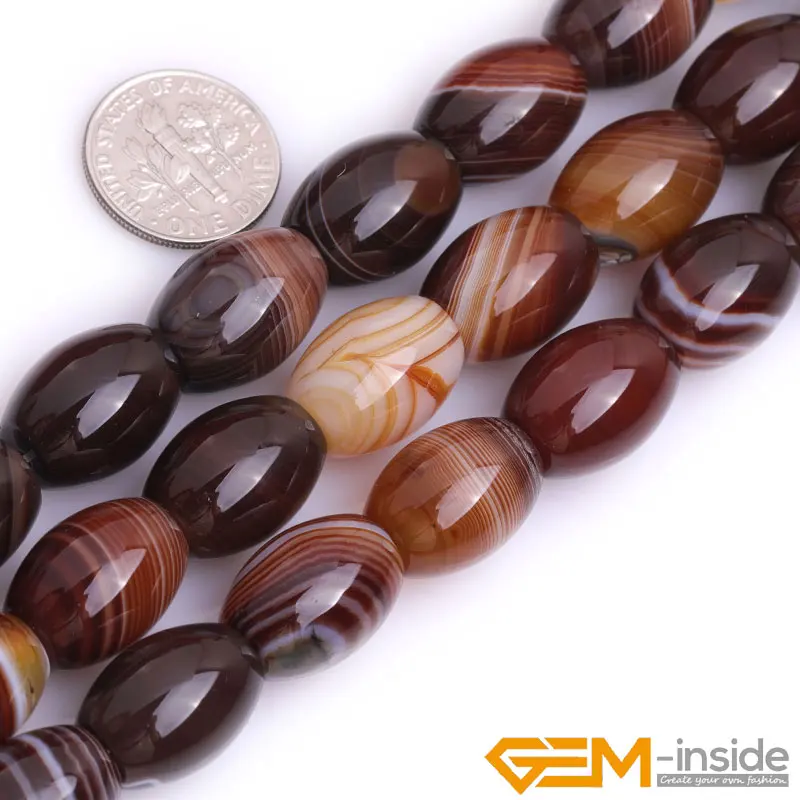 olivary rice shape botswana agat e beads natural stone beads DIY loose beads for jewelry making bead strand 15\