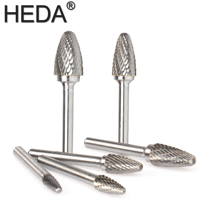 6Mm-16Mm FX-Seri Tungsten Carbide Burr Bit Rotary File 6 Buah Ukiran Kepala Tangan Alat set untuk Grinding Logam Ukiran Kayu