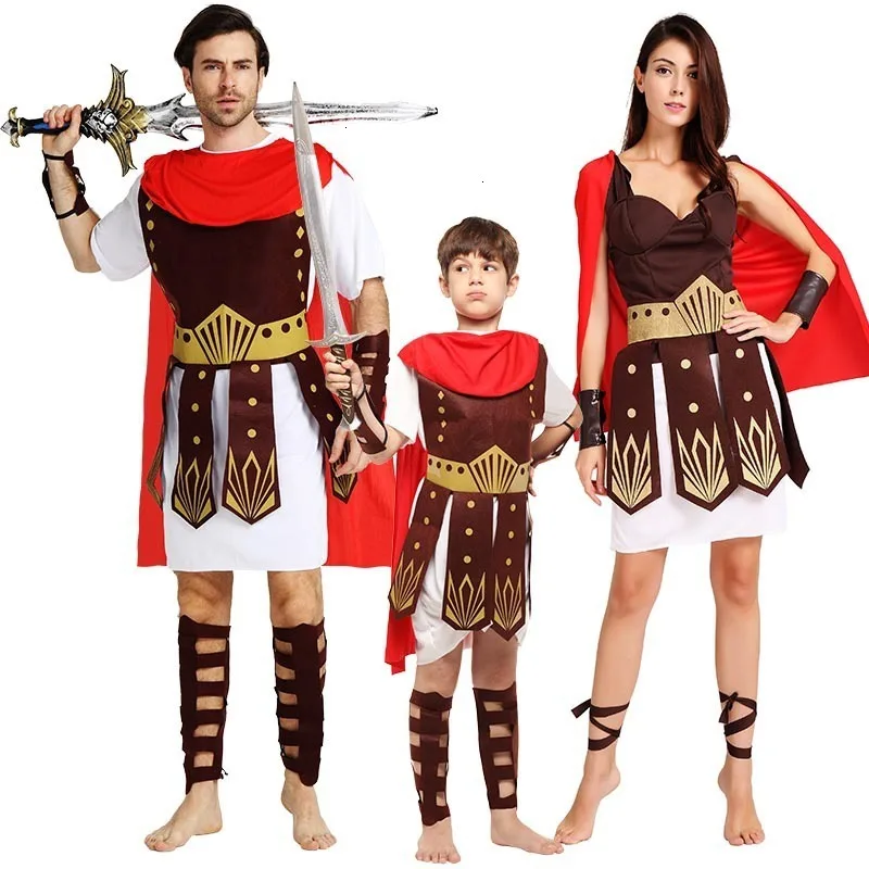 Halloween Purim kid Ancient Roman Greek Warrior Gladiator Costume Knight Julius Caesar Costumes for children party cosplay