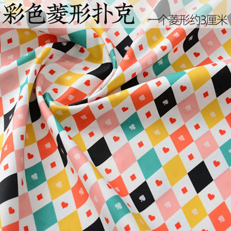 Half Meter Playing Cards Print 100% Cotton Fabric For Handmade DIY Garment Table Cloth Material T1776