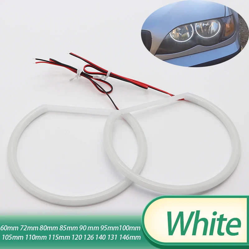 60mm 72mm 80mm 85mm 90mm 95mm 126mm 140mm 131mm 146mm 158mm For BMW E46 E36 E38 E39 E90 circle light White Cotton angel eyes kit