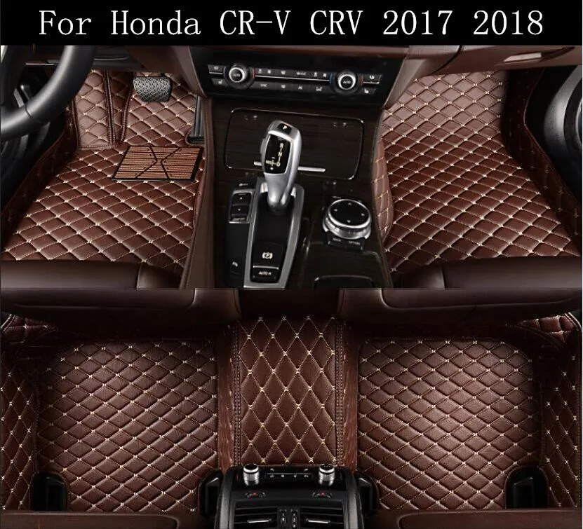 Car 3D Luxury Leather Car Floor Mats Fits For Honda CR-V CRV 2017 2018 EMS Free shipping