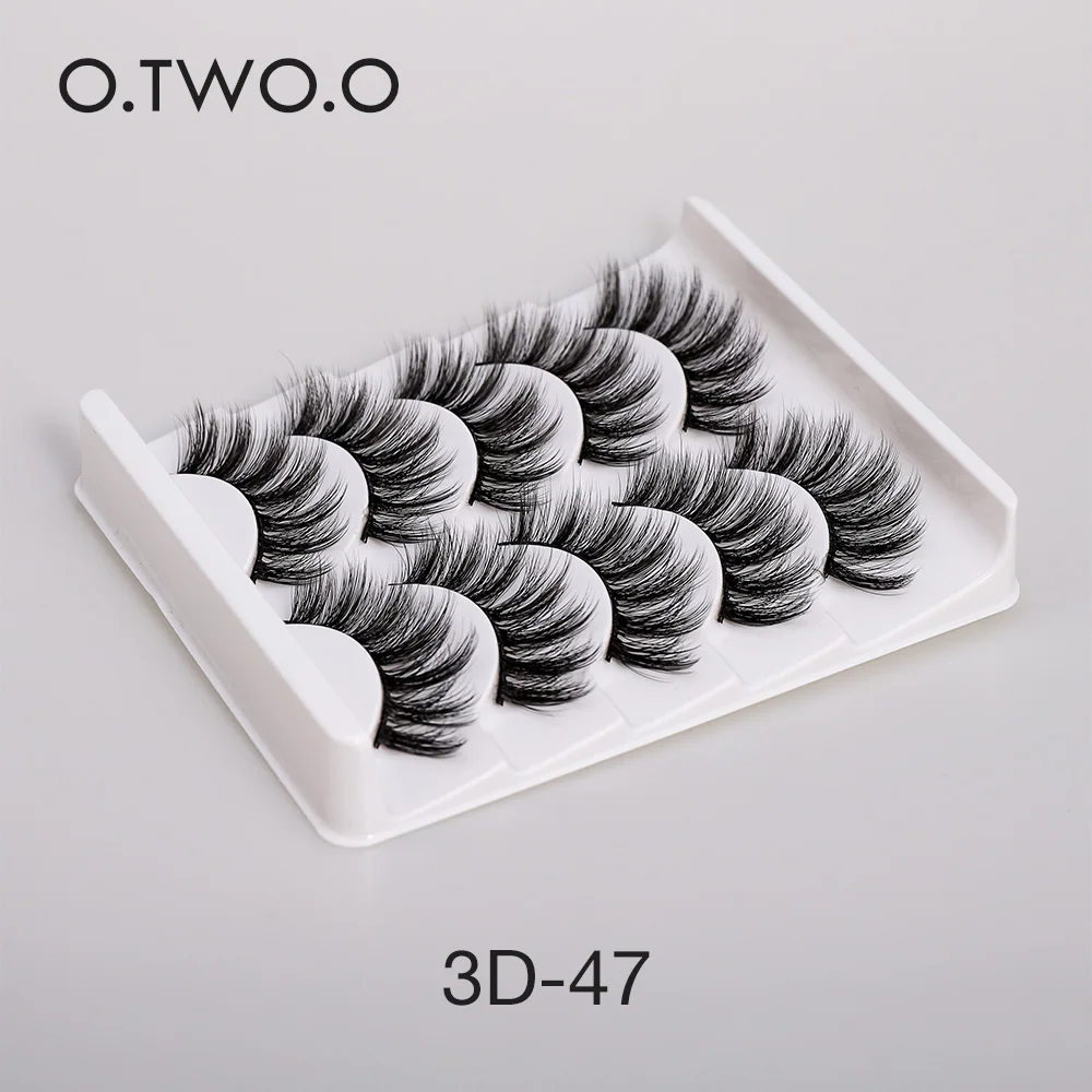 O.TWO.O 5 ペア 3Dミンクまつげつけまつげメイクツールナチュラルロング厚いボリュームまつげ美容ふわふわまつげ