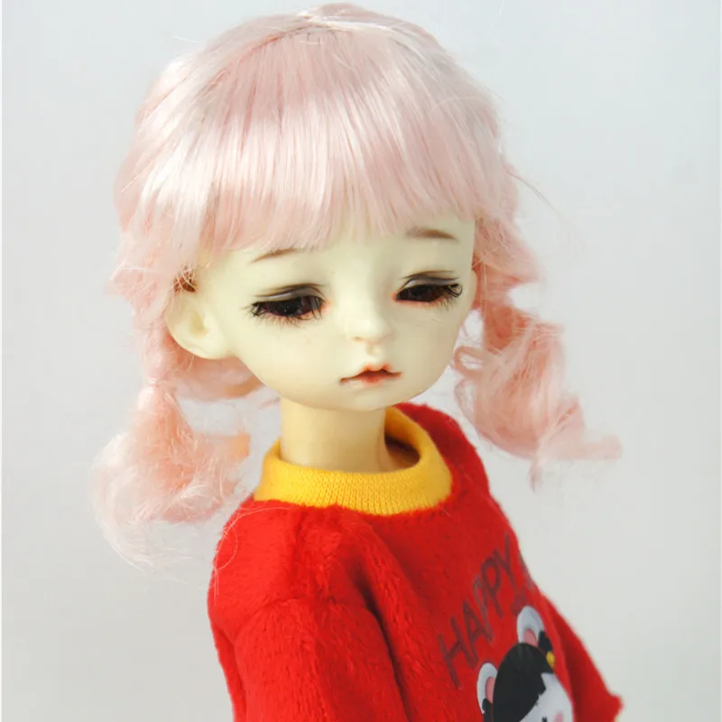 1/6 Yosd Pop Pruiken Jd571 6-7Inch 16-18Cm Smart Tweeling Krullend Vlechten Korte Anna Synthetische Mohair Bjd Pruik