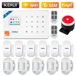 KERUI-Sistema De Alarme De Segurança Doméstica Sem Fio, Wi-Fi, GSM, Tuya APP Controle, Android IOS, Sistema De Alarme Contra Roubo, Mini Sensor De Movimento PIR, W181