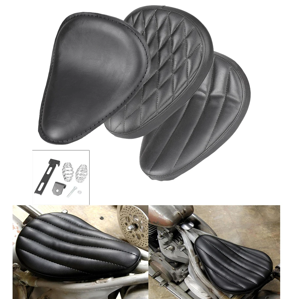 

Motorcycle Solo Seat with Mounting Hardware For Harley Davidson Sportster Bobber Chopper and Custom application 235x310mm