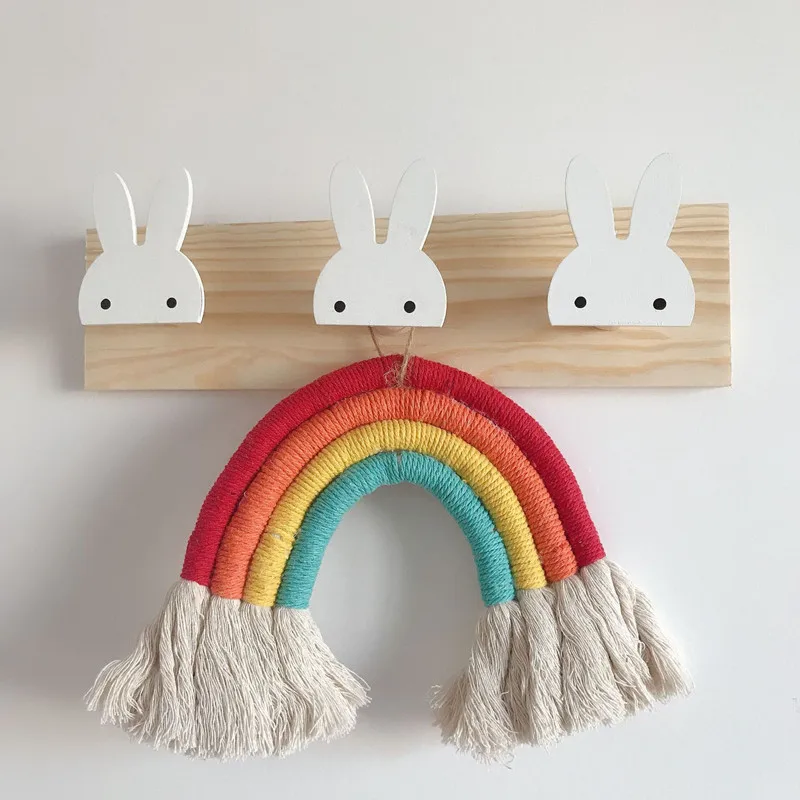 Creative Home Hook Clothes Hanging Children Room Rabbit Decoration Kids Room Decorative Key Hanging Hanger Kitchen Storage