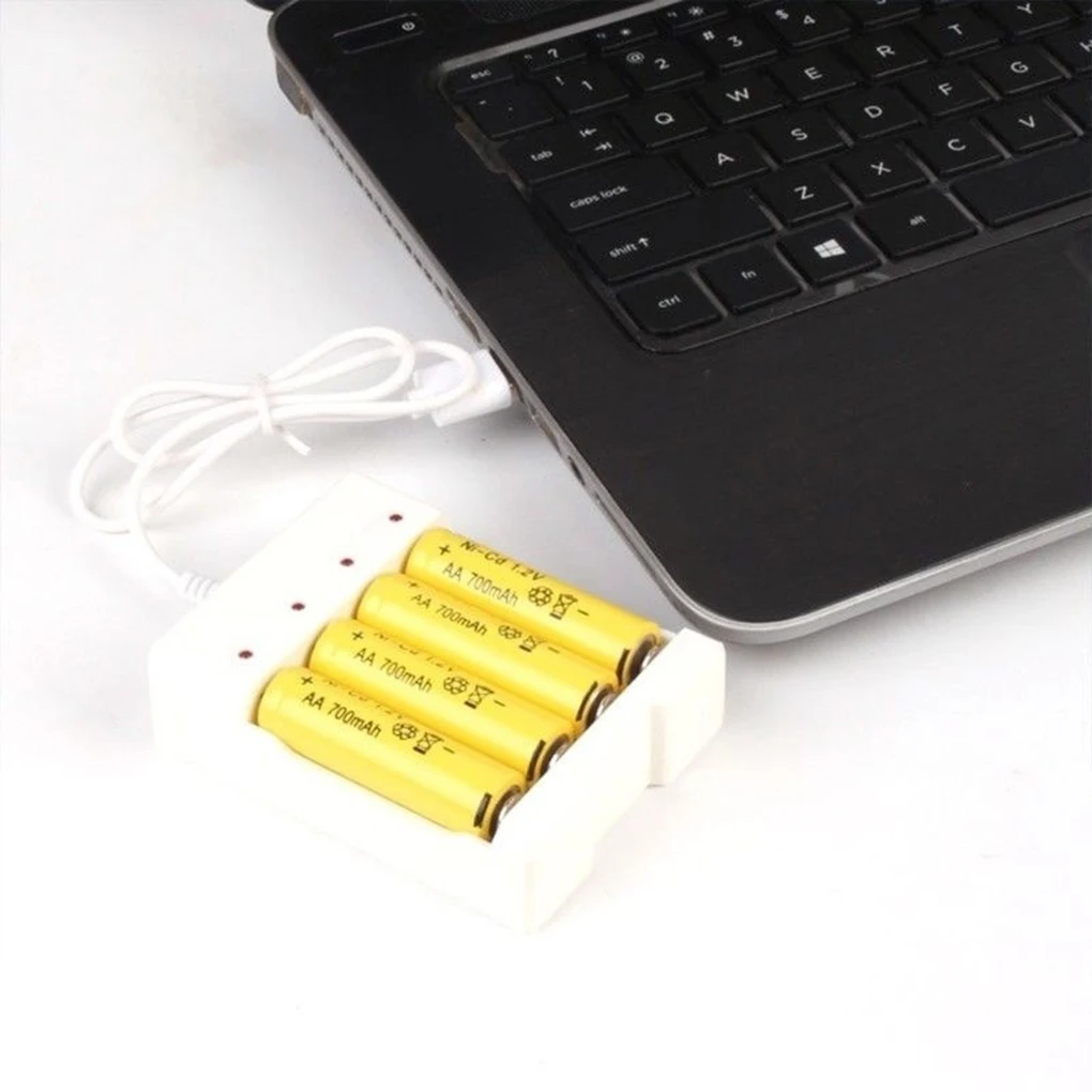 High-Speed USB 3/4 Slot Fast Rechargeable Battery Charger Short Circuit Protection AAA And AA Rechargeable Battery Slot