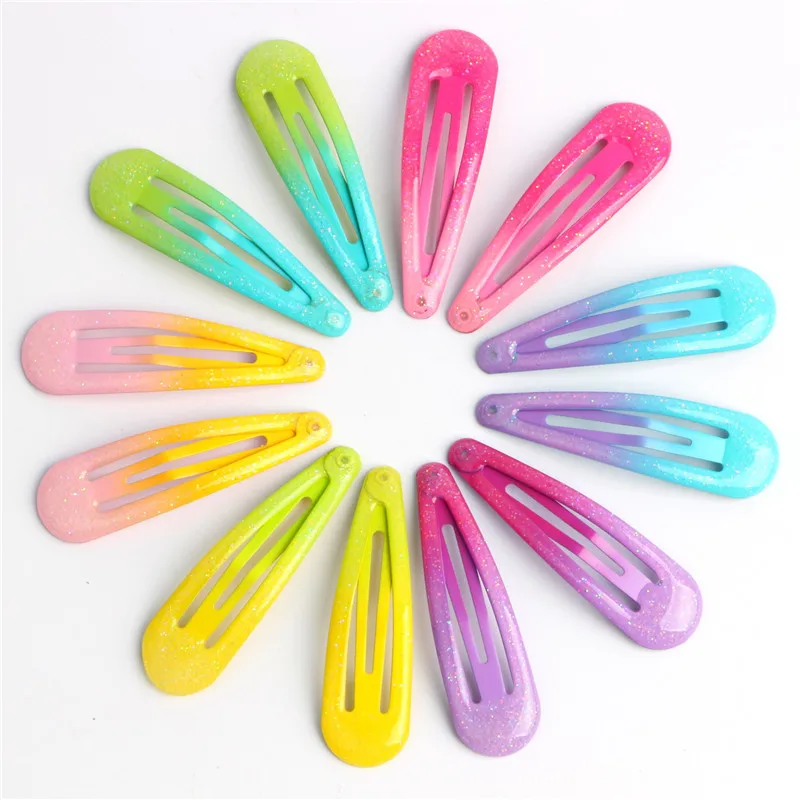 20Pcs/Lot Hair Accessories Powder Dripping Hair Clip Candy Barrette Korean Fashion Solid Hairclip Headdress Hairpins for Girls