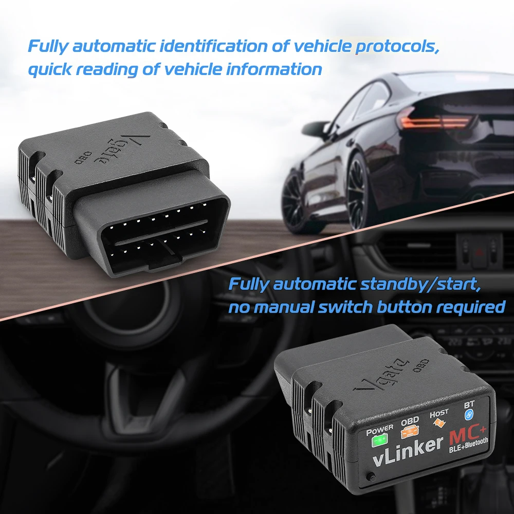 Vgate-VLinker MC Plus سيارة التشخيص الماسح الضوئي ، بلوتوث 4.0 ، OBD 2 ، OBD2 ، الدردار 327 ، واي فاي ، أندرويد ، IOS ، أداة السيارات ، PK OBDLINK V 1 5 #5