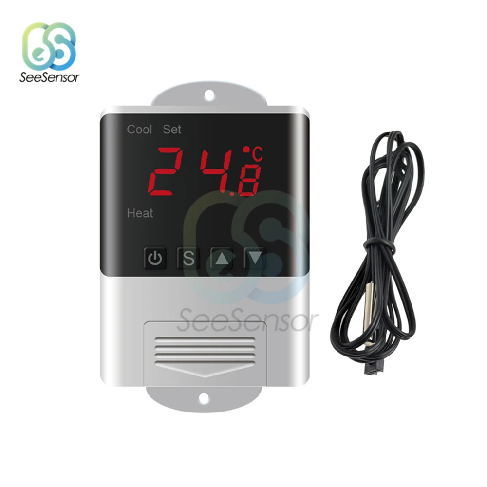 DTC1200 Intellligent Temperature Controller AC110V 220V LED Digital Thermostat Thermometer Temperature Sensor Cooling Heating