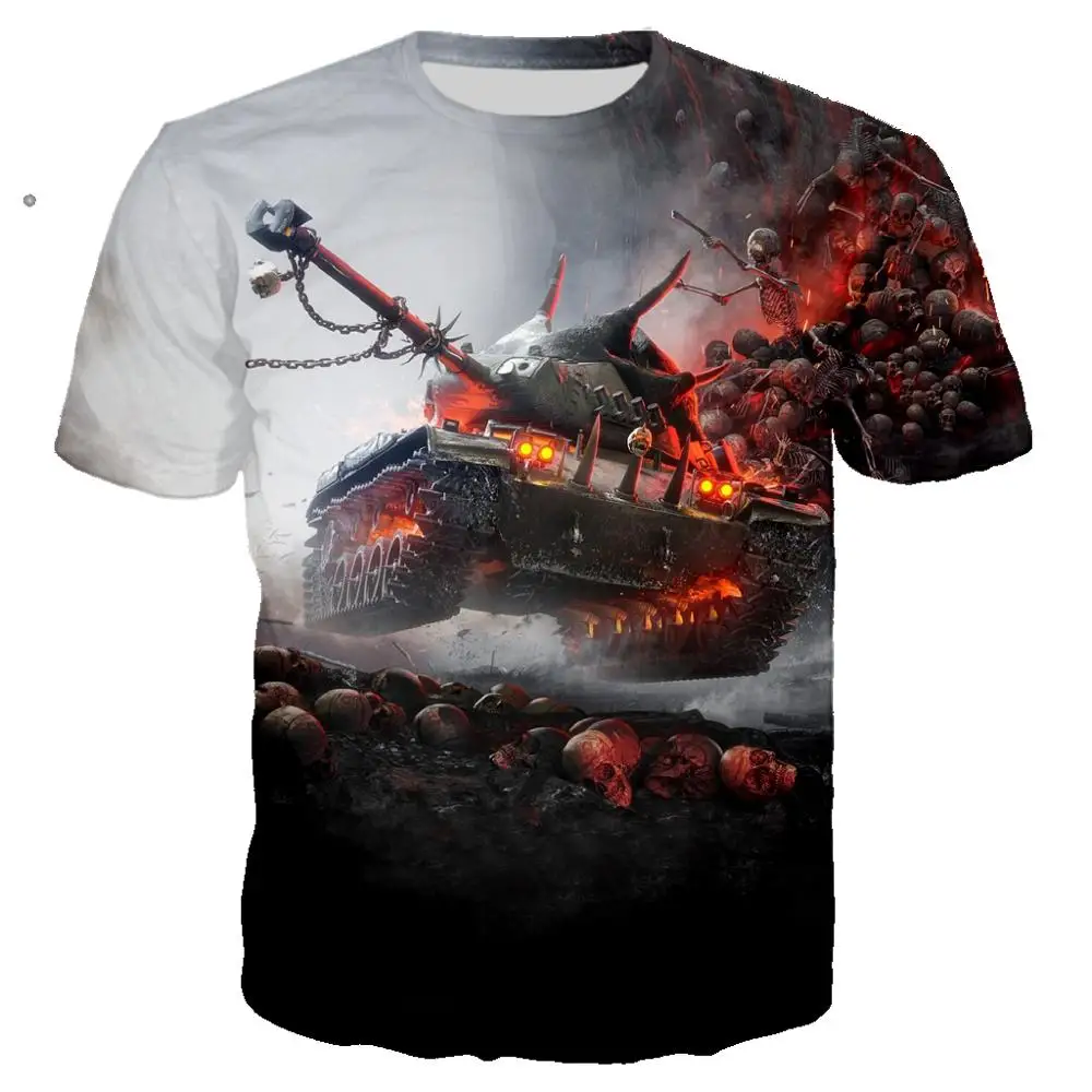 3D Print World Of Tanks Game T Shirt Military T-shirt Hiphop Cool Tee Shirt/Streetwear Summer Men Clothes 2019 Oversized 5XL TOP