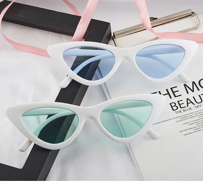 Vintage Cat-Eye-Sonnenbrille für Damen, sexy Retro-Sonnenbrille mit kleinem Cat-Eye-Design, Marken-Designer, farbenfrohe Brillen für Frauen – Detail 5