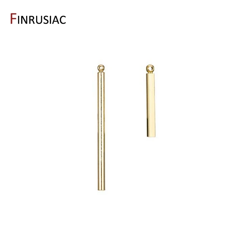 14K Gold-Plated Copper Metal 2 Types Thin Stick Pendants Charms for DIY Earrings Jewelry Making Accessories Components