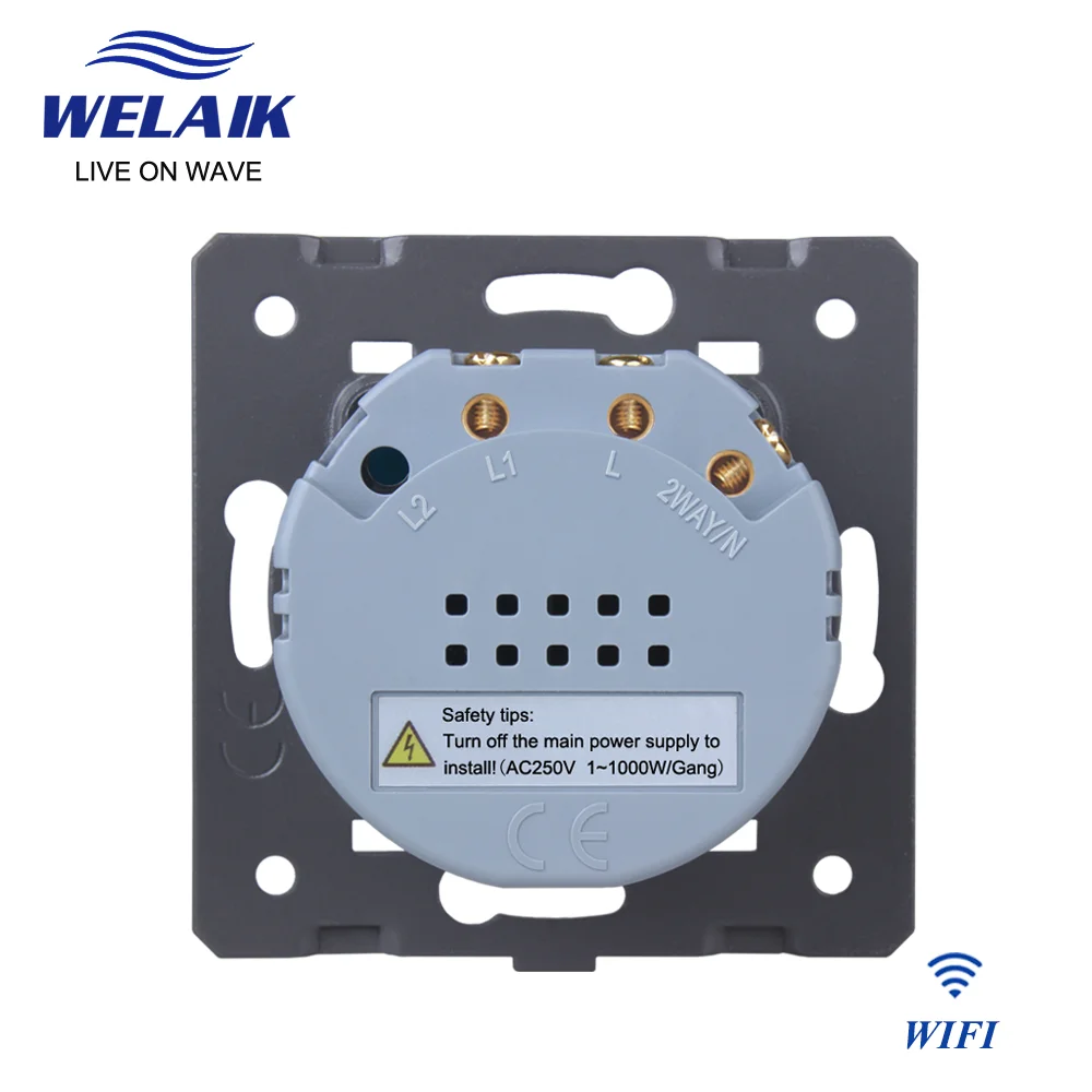 WELAIK UE Tuya WIFI Interruptor Alexa WIFI Interruptor De Toque 1 ~ 1000W 1Gang1Way Interruptor De Parede Inteligente Interruptor Da Lâmpada Luz Inteligente A911-WIFI