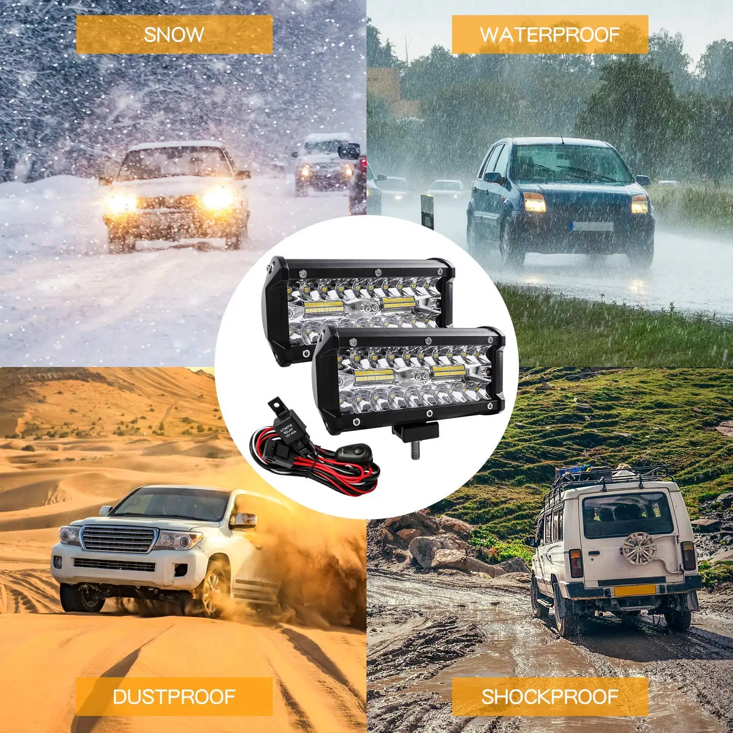 70W led bar Led car headlight Fog light Spot Flood Combo Work Lights for auto off road 4x4 for jeep SUV motorcycles Truck UTB