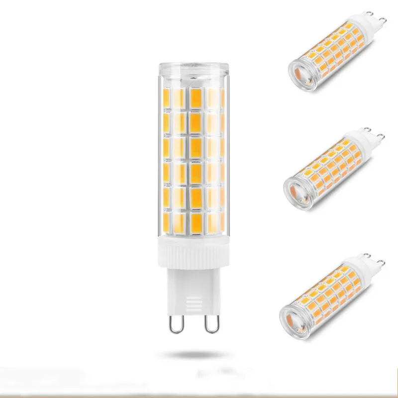 Bombilla LED de cerámica SMD2835, foco blanco cálido/frío, reemplazo de luz halógena, más brillante, G9, AC220V, 5W, 7W, 9W, 12W