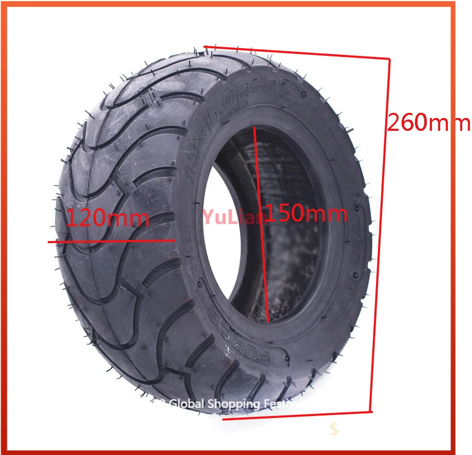 Good quality 13x5.00-6 Tubeless Tire Tyre ATV QUAD Buggy Mower Go-kart Buggy