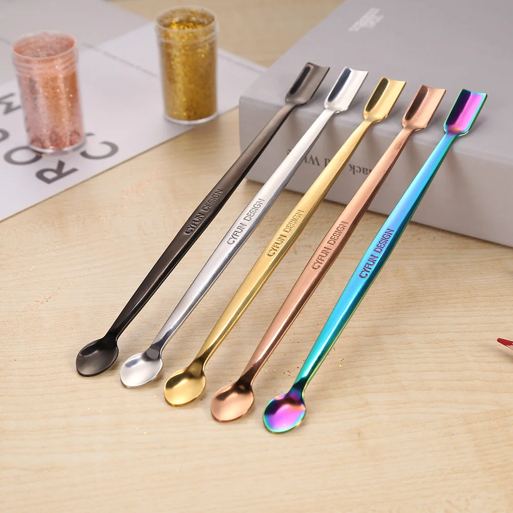 17cm Stainless Steel Craft Spoons To Taking Out Glitter Embossing Powders Sequins For Cards Resin Mold Epoxy Jewelry Making Tool