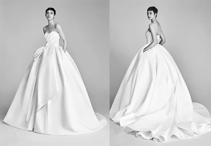 Robe De mariée trapèze en Satin, haut De gamme, avec traîne, à lacets, avec nœud, collection 2023