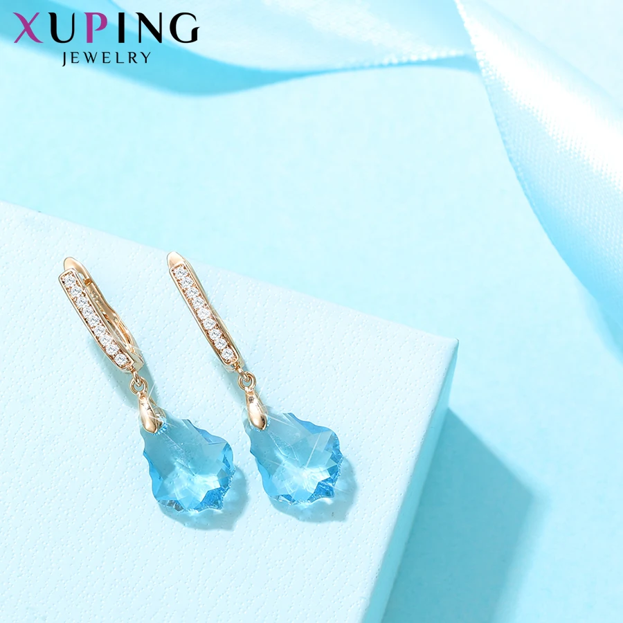Xuping Schmuck Modeartikel Frauen Kristall Tropfen Ohrring mit Goldfarbe a00605962
