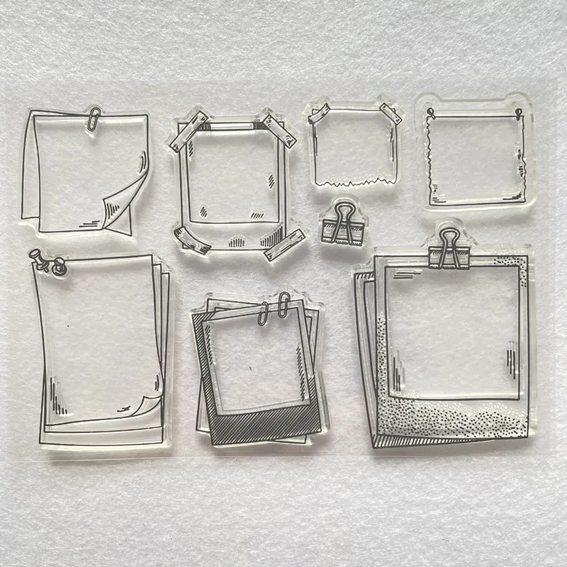 vintage frame photo folder clip clear stamp Transparent Silicone Stamp For Scrapbooking Photo Album Decoration seal stamp vinta