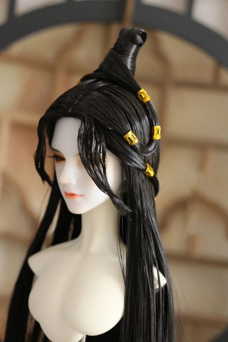 1/4 1/3 BJD parrucca Costume antico Hanfu capelli lunghi Vintage Samurai parrucche per BJD/SD MSD SD13 SSDF Strong Uncle Doll accessori 1041