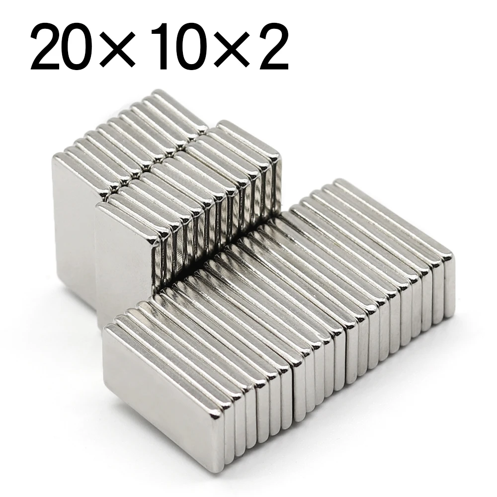 

5/10/20/40/60 Pcs 20x10x2 Block NdFeB Neodymium Magnet N35 Super Powerful imanes Permanent Magnetic 20*10*2