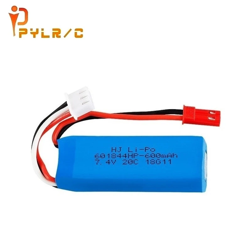 1/2PCS/lot 7.4V 600mAh 20C Lipo Battery for WLtoys K969 K979 K989 K999 P929 P939 RC Car Parts 2s 7.4v high quality LIPO Battery