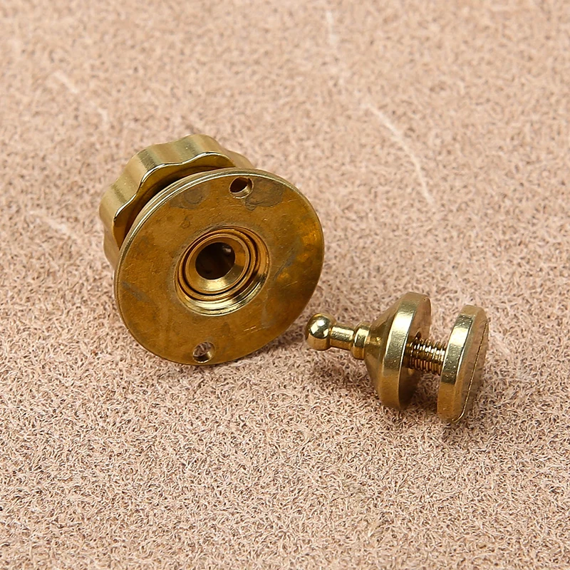 Solid Brass Bag Lock Spring Buckle Case Metal Insert Lock Round / Flower Head Decorate DIY Leather Craft Hardware