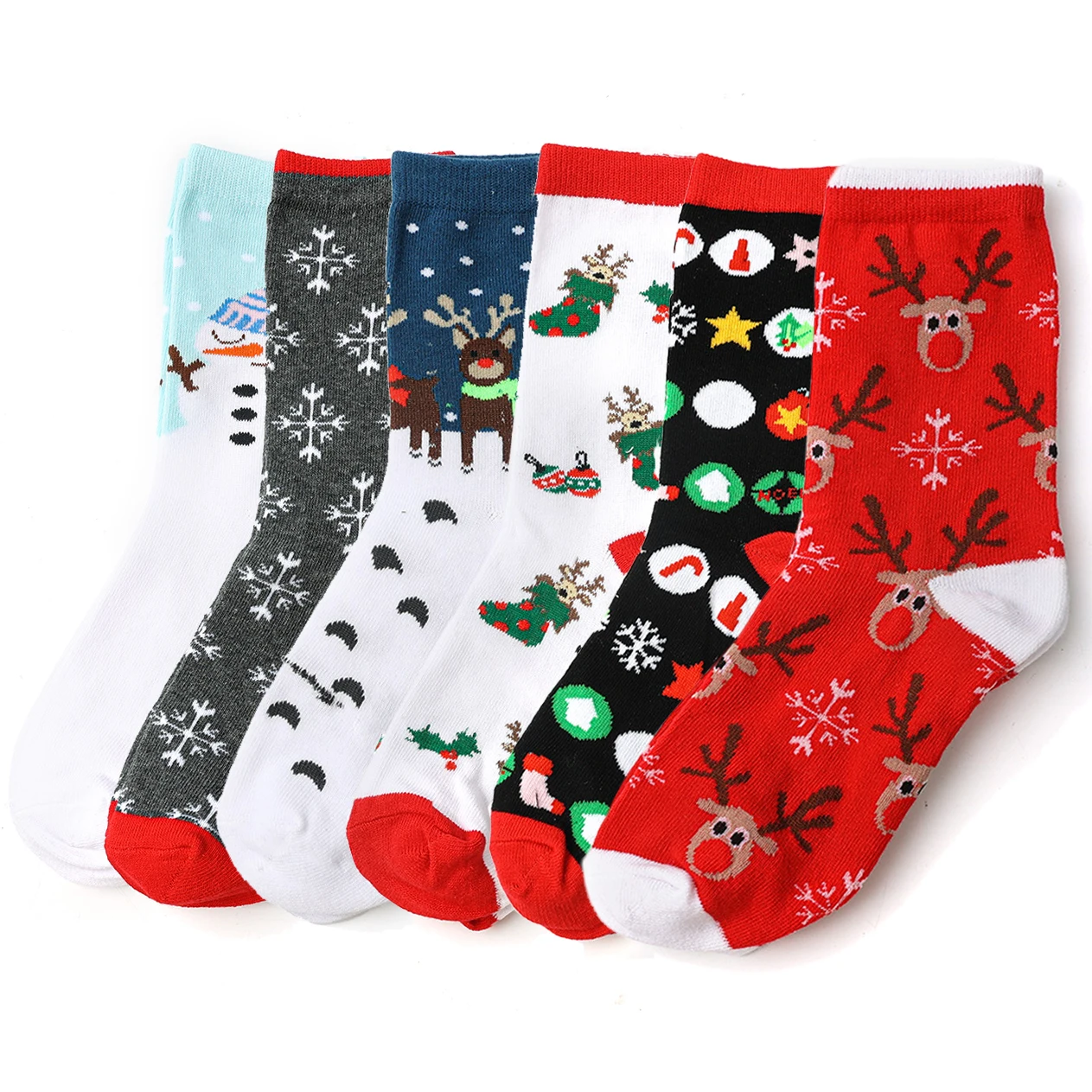 

1Pair 2021 Christmas Socks Women Men Santa Claus Xmas Tree Snow Elk Cotton Socks 2022 New Year Family Sock 18-40 Years Old