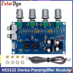 XH-M164 NE5532 Stereo Pre-amp Preamplifier Tone Board Audio 4 Channels Amplifier Module 4CH CH Control Circuit Telephone Preamp