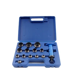 DIY Leather Craft 14Pcs Hollow Punch Set Belt Round Hole Punching Tool Replaceable High-Carbon Steel Heavy Duty Perforating Tool